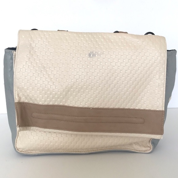 French Connection Neutral Color Block Satchel Top Handle Medium Size Bag 🔴 - Picture 1 of 8